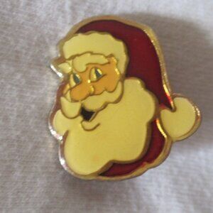 1" Metal Enamel Santa Claus Christmas Lapel Pin